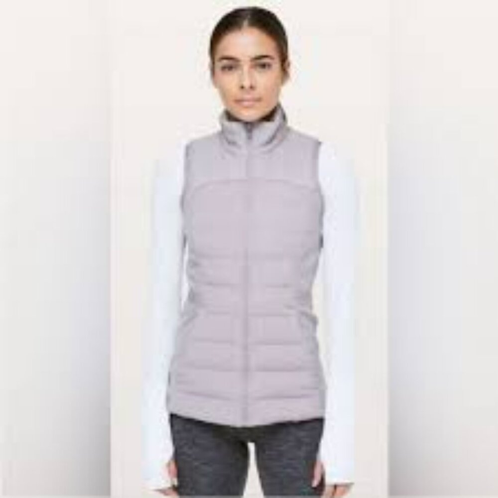 lululemon athletica Down for a Run vest, Light Gray, size 10